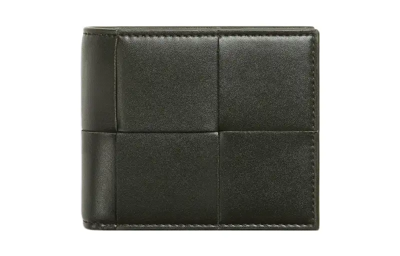 Bottega Veneta Calfskin Wallet Small Men's Dark Green