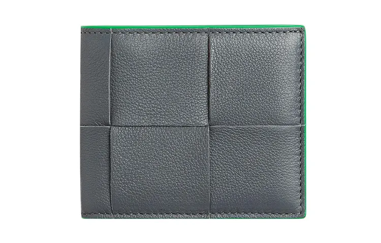 Bottega Veneta Lambskin With Calfskin Wallet Men's Gray