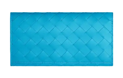 Bottega Veneta Cow Leather Wallet Large Men's Sky Blue