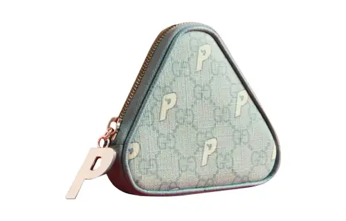 GUCCI PALACE Collaboration Canvas Coin Purse Women's Light Blue