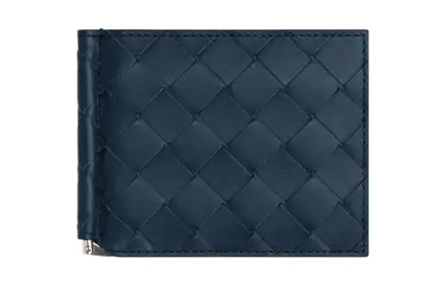 Bottega Veneta Cow Leather Wallet Men's Dark Blue