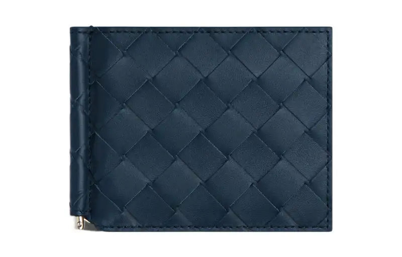 Bottega Veneta Cow Leather Wallet Men's Dark Blue