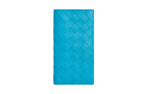 Bottega Veneta Calfskin Card Holder, Wallet Large Men's Sky Blue