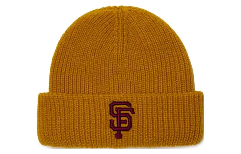 MLB Knitted Fabric Letter Embroidery Logo Beanies Unisex Yellow