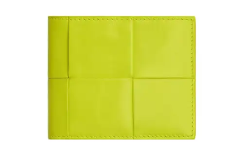 Bottega Veneta Cow Leather Wallet Men's Bright Yellow