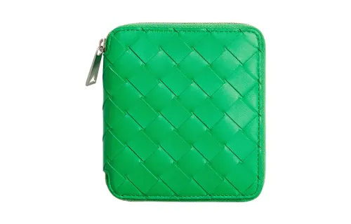 Bottega Veneta Calfskin Card Holder, Wallet Men's Green