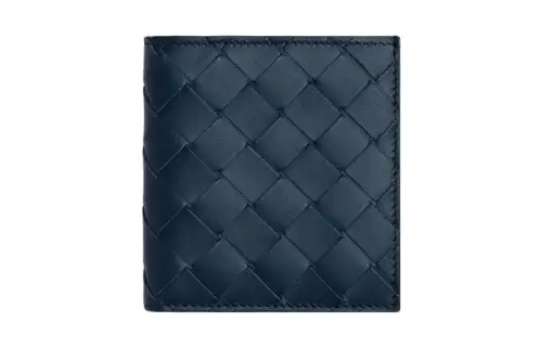 Bottega Veneta Cow Leather Wallet Small Men's Dark Blue