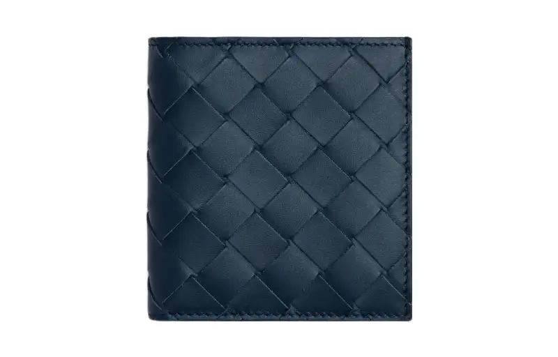 Bottega Veneta Cow Leather Wallet Small Men's Dark Blue