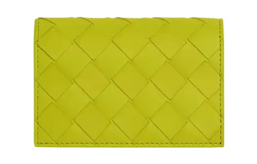 Bottega Veneta Cow Leather Card Holder, Wallet Men's Kiwi Green/Black