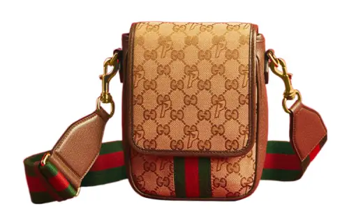 GUCCI PALACE Collaboration Canvas With Leather Shoulder Bag, Crossbody Bag Unisex