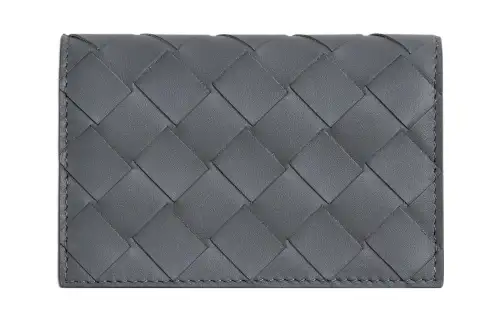 Bottega Veneta Calfskin Wallet, Card Holder Men's Gray