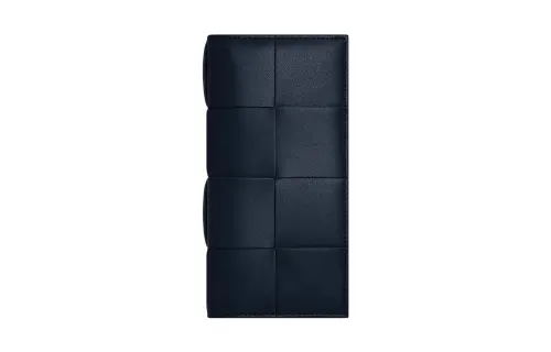 Bottega Veneta Cow Leather Wallet Large Men's Dark Blue
