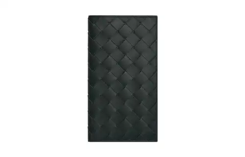 Bottega Veneta Calfskin Card Holder, Wallet Large Men's Ink Black/Light Blue
