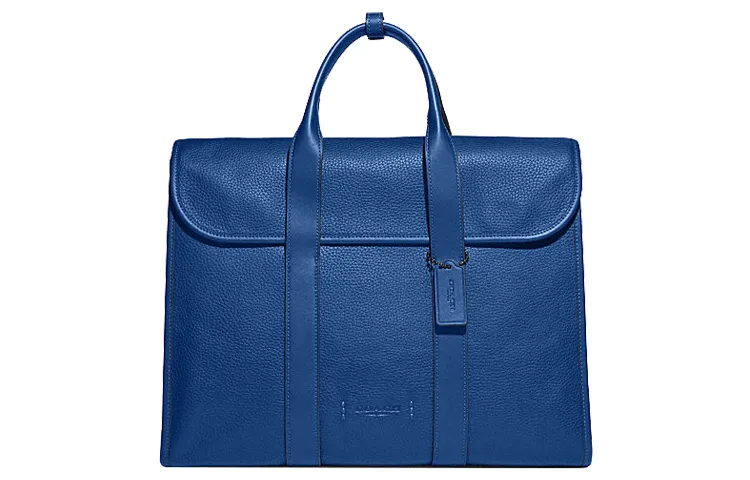 COACH Gotham Cow Leather Briefcase, Handbag, Shoulder Bag, Crossbody Bag, Briefcase Large Men's Blue
