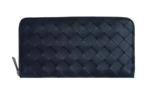 Bottega Veneta Cow Leather Wallet Large Men's Space Gray/Pollen Yellow