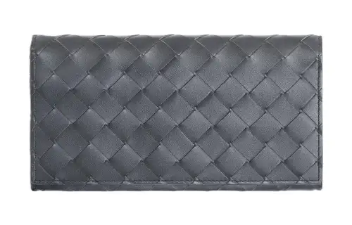 Bottega Veneta Calfskin Wallet Men's Gray/Blue