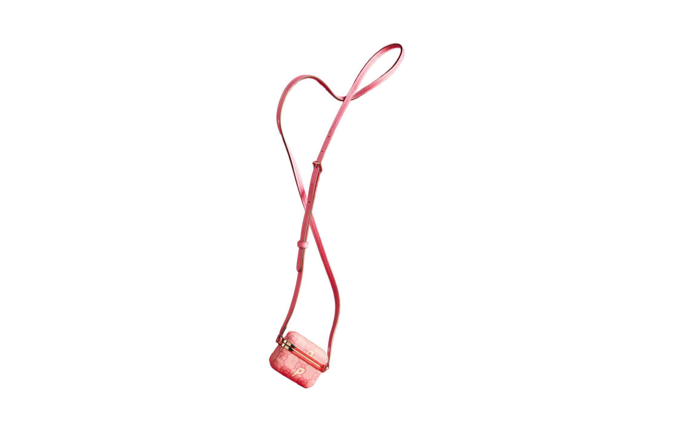 GUCCI PALACE Collaboration Canvas One Shoulder Crossbody Earphone Case Women's Pink