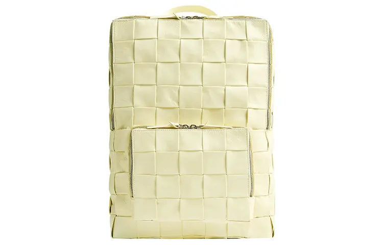 Bottega Veneta Cow Leather Backpack Men's Light Yellow
