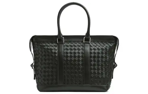 Bottega Veneta Calfskin Briefcase, Handbag Regular Men's Dark Green