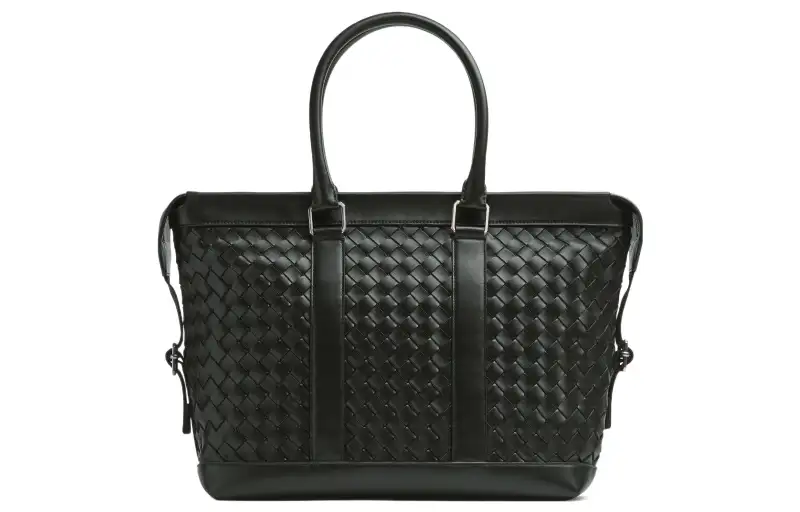 Bottega Veneta Calfskin Briefcase, Handbag Regular Men's Dark Green