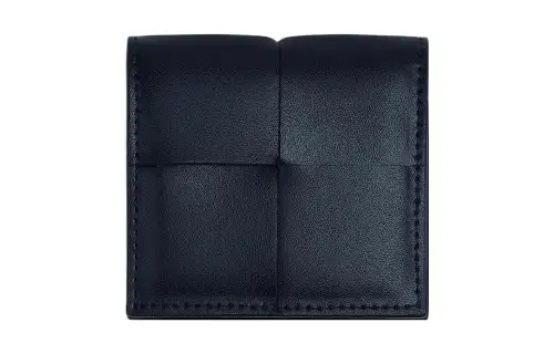 Bottega Veneta Calfskin Wallet Men's Dark Blue