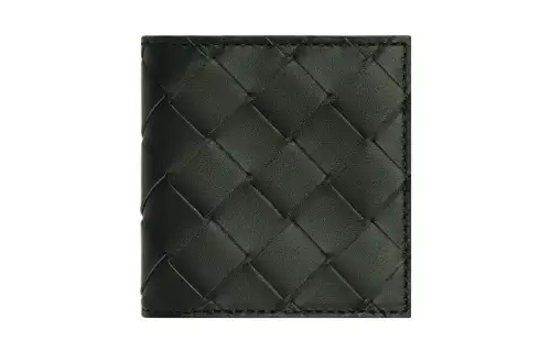 Bottega Veneta Calfskin Coin Purse Men's Dark Green