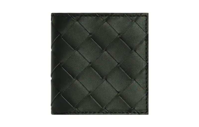 Bottega Veneta Calfskin Coin Purse Men's Dark Green