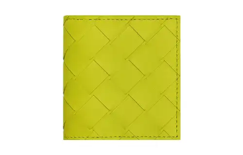 Bottega Veneta Cow Leather Coin Purse Small Men's Yellow/Black