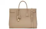 SAINT LAURENT SAC DE JOUR Cow Leather Tote Bag, Shopping Bag, Handbag Large Men's Dusty Gray