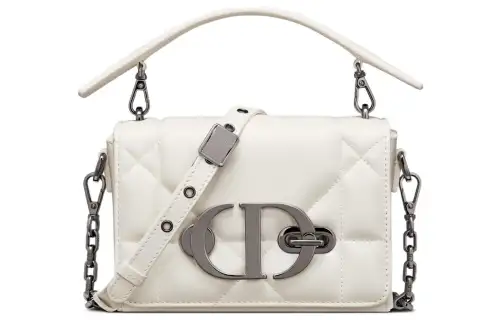 DIOR 30 Montaigne Collection Sheepskin Box Bag, Montane Bag, Shoulder Bag, Crossbody Bag, Handbag Regular Women's White