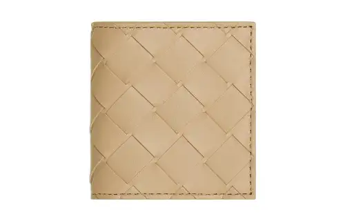 Bottega Veneta Cow Leather Coin Purse Small Men's Beige