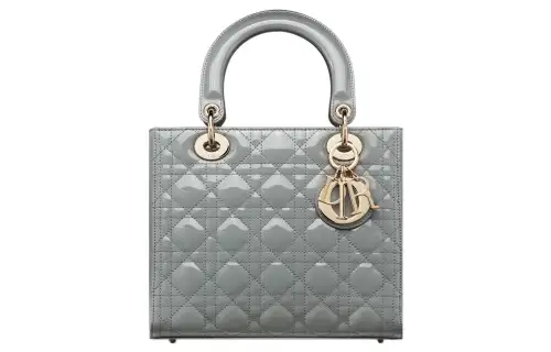 DIOR Lady Dior Sheepskin Handbag, Shoulder Bag, Crossbody Bag, Handbag Medium Women's Gray