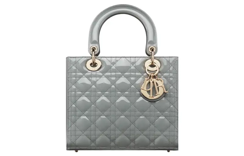 DIOR Lady Dior Sheepskin Handbag, Shoulder Bag, Crossbody Bag, Handbag Medium Women's Gray