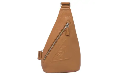 PRADA Leather Shoulder Bag, Crossbody Bag, Sling Bag Men's Camel
