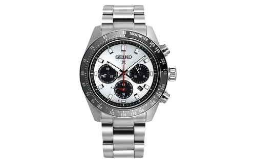SEIKO Panda Collection PROSPEX Solar Movement Stainless Steel Strap Watch Men's Watches White Dial