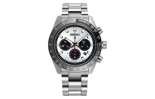 SEIKO Panda Collection PROSPEX Solar Movement Stainless Steel Strap Watch Men's Watches White Dial