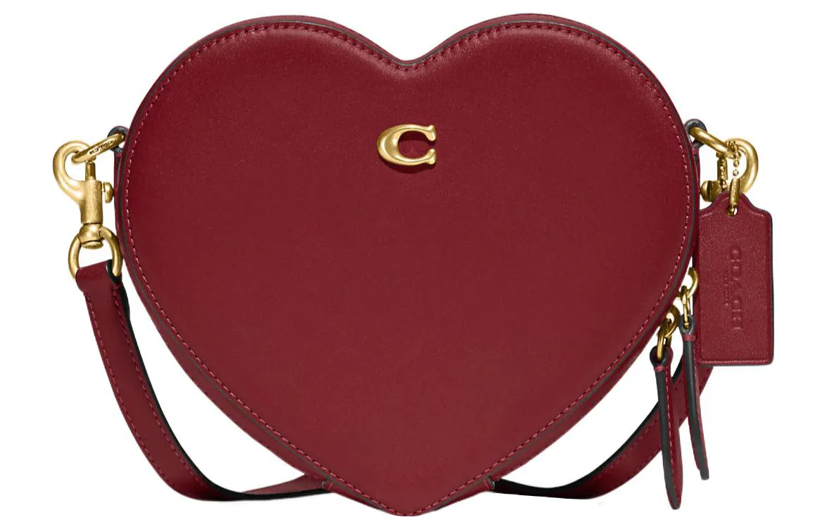 COACH Crossbody Glove Tanned Leather Crossbody Bags Small Women's Cherry Red