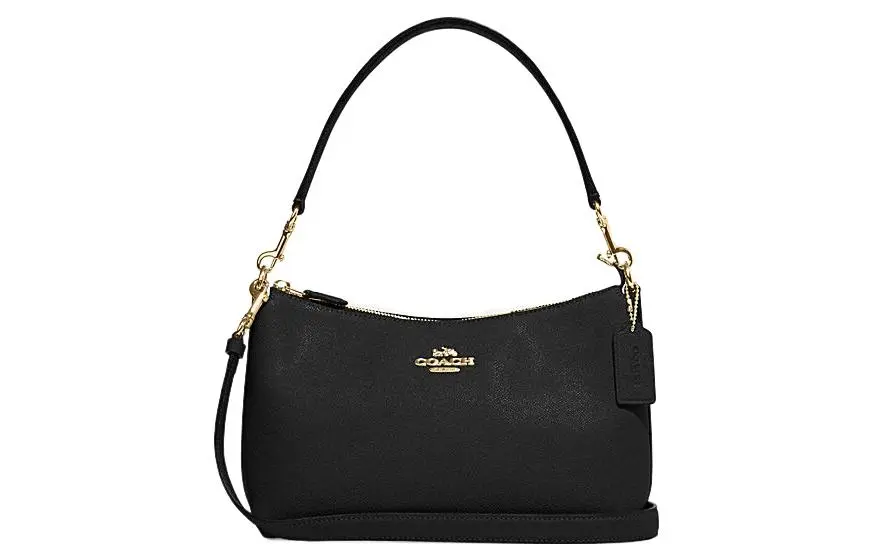 COACH Cow Leather Crossbody One Shoulder Handbag Medium Women's Black