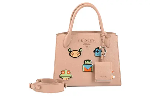 PRADA Saffiano Leather Shoulder Bag, Crossbody Bag, Handbag Small Women's Dusty Pink