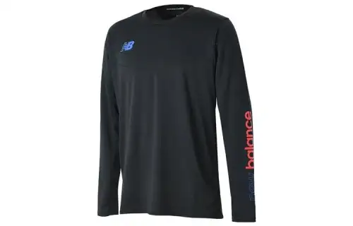 New Balance T Shirts Men's Black Crew Neck Moderate Straight Fit