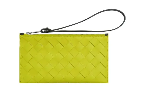Bottega Veneta Calfskin Clutch Wallet Men's Kiwi Green/Field Green