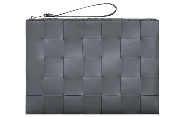 Bottega Veneta Calfskin Clutch Large Men's Gray