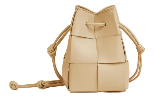 Bottega Veneta CASSETTE Sheepskin Shoulder Bag, Crossbody Bag Mini Women's Apricot