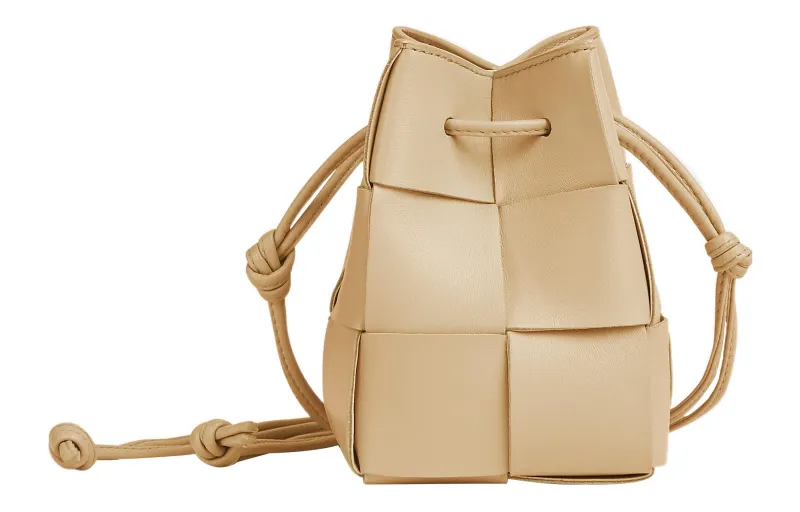 Bottega Veneta CASSETTE Sheepskin Shoulder Bag, Crossbody Bag Mini Women's Apricot