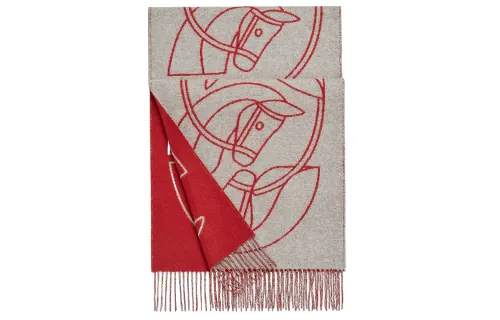 HERMES Knit Scarves Women's Red