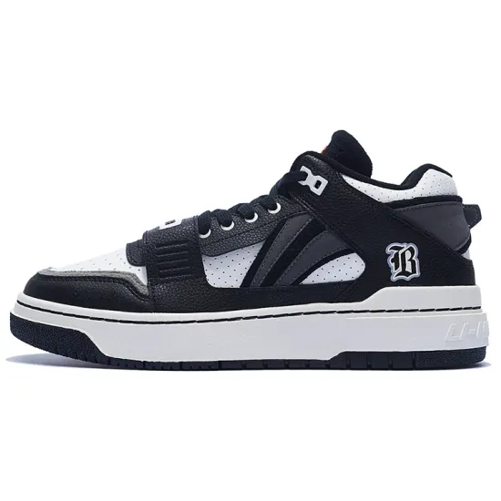 LINING Rookie Skateboard Shoes Men Low-Top Black White