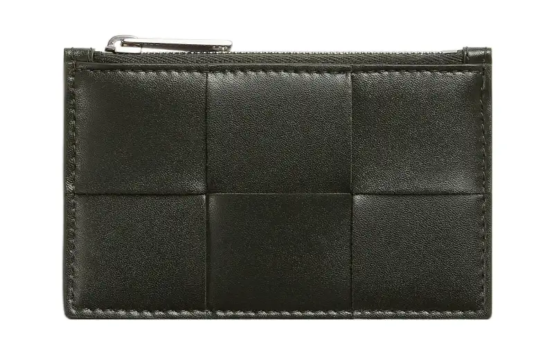 Bottega Veneta Cow Leather Card Holder Men's Dark Color Moss