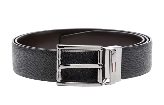 BALLY Minimalist Fashion Double Sided Pin Buckle Leather Belts Men's Width 3.5cm
