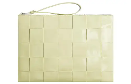 Bottega Veneta POUCH Cloud Bag Cow Leather Clutch Large Men's Lemon