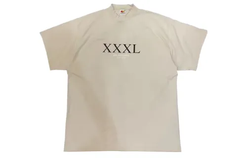 Balenciaga T Shirts Unisex Ecru Crew Neck Moderate Straight Fit